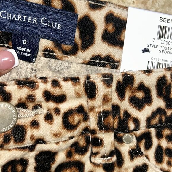 Charter Club Leopard Print Straight Leg Pants(Size 6) - Picture 9 of 11